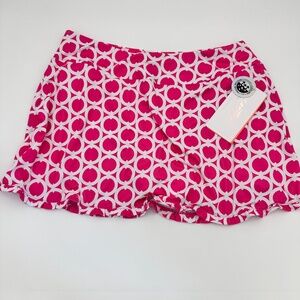 NEW Gottex Golf Tennis Skort Skirt Geometric Print Stretch Women's XL